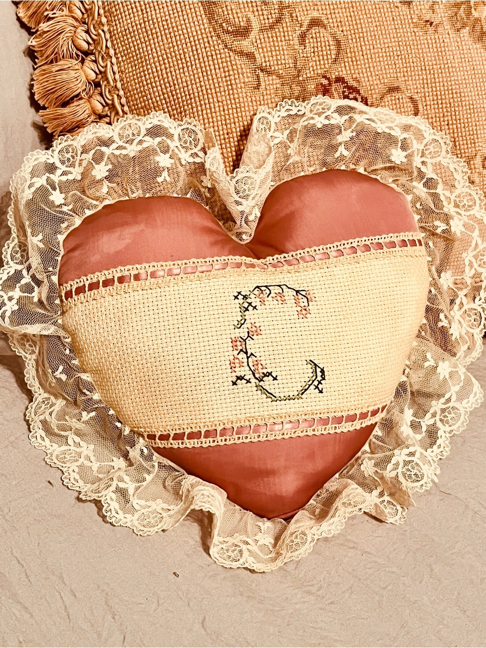 Heart Shaped Music Box Pillow Initial C